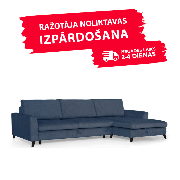 Dīvāns MARIO SLEEPING (Labais stūris, izvelkams)(Tumši zils) Dīvāns MARIO SLEEPING (Labais stūris, izvelkams)(Tumši zils)